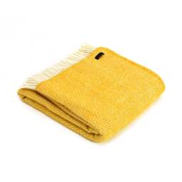 Tweedmill Textiles Pure New Wool Beehive Throw - Yellow