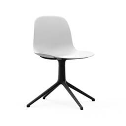 Normann Copenhagen Form Chair Swivel - 4 Leg - White - Black Legs Shell Colour: White, Leg Colour: Black
