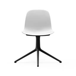 Normann Copenhagen Form Chair Swivel - 4 Leg - White - Black Legs Shell Colour: White, Leg Colour: Black - thumbnail 2