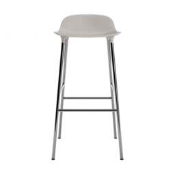 Normann Copenhagen Form Barstool - 75cm - Warm Grey - Chrome Legs Shell Colour: Warm Grey, Leg Colour: Chrome - thumbnail 2