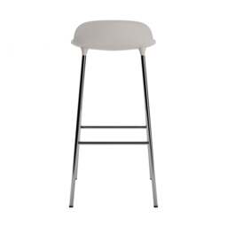 Normann Copenhagen Form Barstool - 75cm - Warm Grey - Chrome Legs Shell Colour: Warm Grey, Leg Colour: Chrome - thumbnail 4