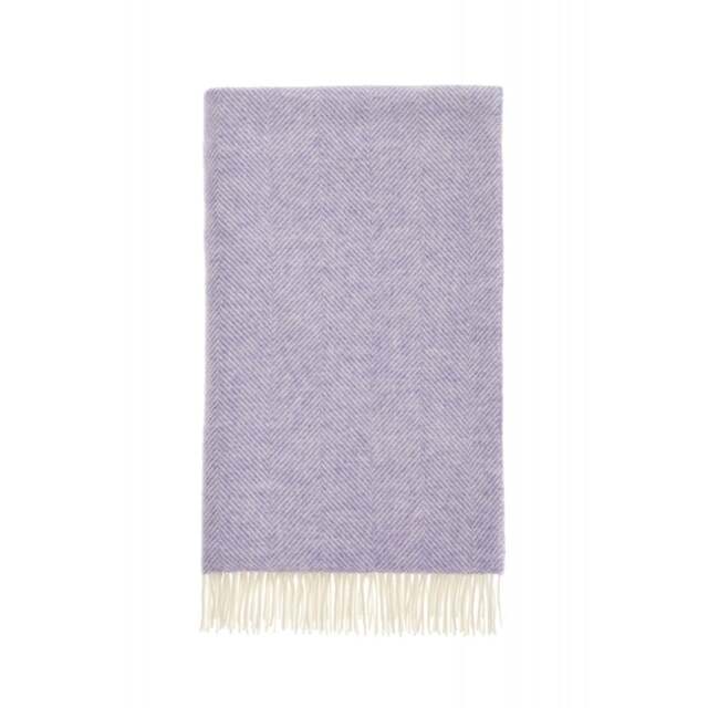 Bronte By Moon Pure New Wool Herringbone Throw - Parma Violet