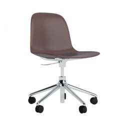 Normann Copenhagen Form Chair Swivel - 5 Wheel - Gas Lift - Brown - Aluminium Legs Shell Colour: Brown, Leg Colour: Aluminium