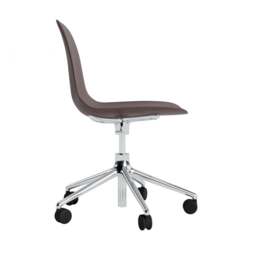 Normann Copenhagen Form Chair Swivel - 5 Wheel - Gas Lift - Brown - Aluminium Legs Shell Colour: Brown, Leg Colour: Aluminium - thumbnail 3