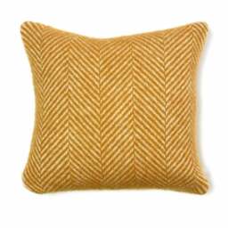 Tweedmill Textiles Pure New Wool Cushion - Fishbone - English Mustard - 50cm x 50cm