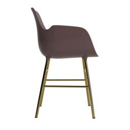 Normann Copenhagen Form Armchair - Brown - Brass Legs Shell Colour: Brown, Leg Colour: Brass - thumbnail 3