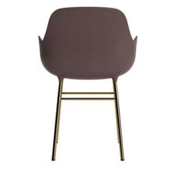 Normann Copenhagen Form Armchair - Brown - Brass Legs Shell Colour: Brown, Leg Colour: Brass - thumbnail 4