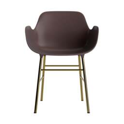 Normann Copenhagen Form Armchair - Brown - Brass Legs Shell Colour: Brown, Leg Colour: Brass - thumbnail 2