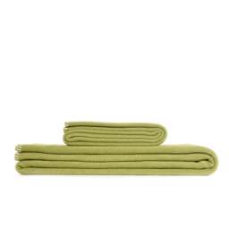 Tweedmill Textiles Plain Fleece Throw with Blanket Stitch - Parsley - Large Colour: Parsley, Size: Large 145x200cm