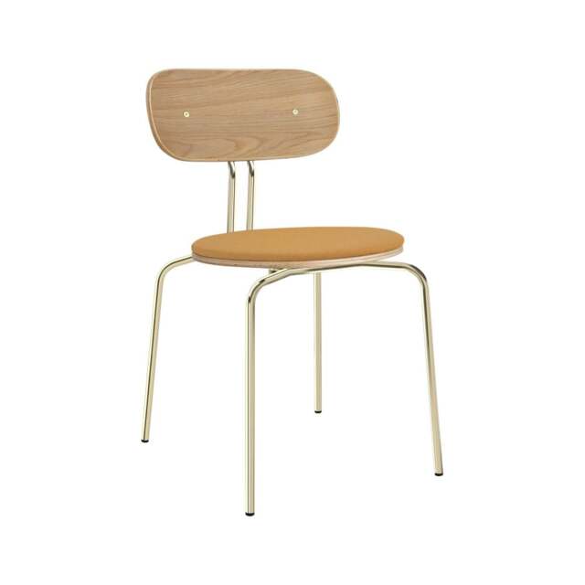 Umage Curious Dining Chair - Oak - Brass Legs - Tangerine Cushion Leg Colour: Brass Legs, Colour: Tangerine - image 1