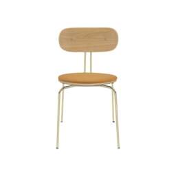 Umage Curious Dining Chair - Oak - Brass Legs - Tangerine Cushion Leg Colour: Brass Legs, Colour: Tangerine - thumbnail 2