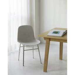Normann Copenhagen Form Chair - Light Grey - Chrome Legs Shell Colour: Light Grey, Leg Colour: Chrome - thumbnail 5