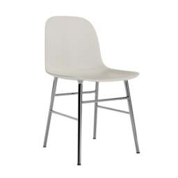 Normann Copenhagen Form Chair - Light Grey - Chrome Legs Shell Colour: Light Grey, Leg Colour: Chrome - thumbnail 1