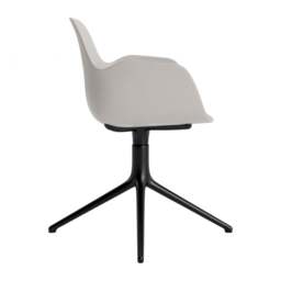 Normann Copenhagen Form Armchair Swivel - 4 Leg - Warm Grey - Black Legs Shell Colour: Warm Grey, Leg Colour: Black - thumbnail 3