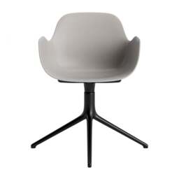 Normann Copenhagen Form Armchair Swivel - 4 Leg - Warm Grey - Black Legs Shell Colour: Warm Grey, Leg Colour: Black - thumbnail 2