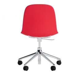 Normann Copenhagen Form Chair Swivel - 5 Wheel - Gas Lift - Bright Red - Aluminium Legs Shell Colour: Bright Red, Leg Colour: Aluminium - thumbnail 4