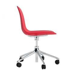 Normann Copenhagen Form Chair Swivel - 5 Wheel - Gas Lift - Bright Red - Aluminium Legs Shell Colour: Bright Red, Leg Colour: Aluminium - thumbnail 3