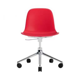 Normann Copenhagen Form Chair Swivel - 5 Wheel - Gas Lift - Bright Red - Aluminium Legs Shell Colour: Bright Red, Leg Colour: Aluminium - thumbnail 2