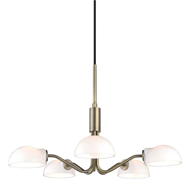 Halo Design Copenhagen 5 Light Chandelier - O50 cm - Antique Brass Colour: Antique Brass - image 1