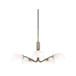 Halo Design Copenhagen 5 Light Chandelier - O50 cm - Antique Brass Colour: Antique Brass - thumbnail 5