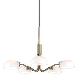 Halo Design Copenhagen 5 Light Chandelier - O50 cm - Antique Brass Colour: Antique Brass - thumbnail 1