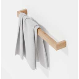 Wireworks Slimline Single Towel Rail - 60cm - Oak - thumbnail 4