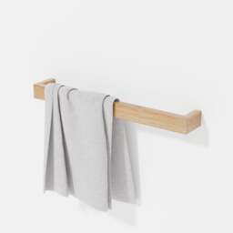 Wireworks Slimline Single Towel Rail - 60cm - Oak - thumbnail 2