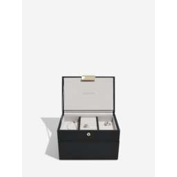 Stackers Faux Leather Mini Jewellery Box - Set of 2 Colour: Black