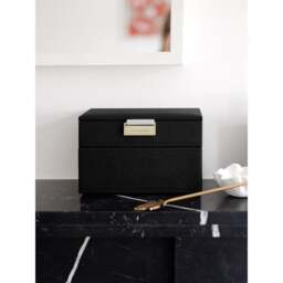 Stackers Faux Leather Mini Jewellery Box - Set of 2 Colour: Black - thumbnail 5