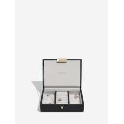 Stackers Faux Leather Mini Jewellery Box - Set of 2 Colour: Black - thumbnail 3