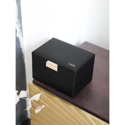 Stackers Faux Leather Mini Jewellery Box - Set of 2 Colour: Black - thumbnail 4