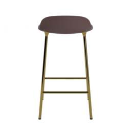 Normann Copenhagen Form Barstool - 65cm - Brown - Brass Legs Shell Colour: Brown, Leg Colour: Brass - thumbnail 4