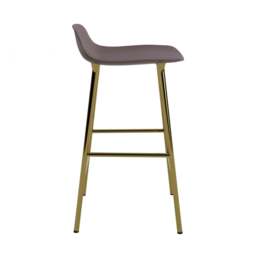 Normann Copenhagen Form Barstool - 65cm - Brown - Brass Legs Shell Colour: Brown, Leg Colour: Brass - thumbnail 3