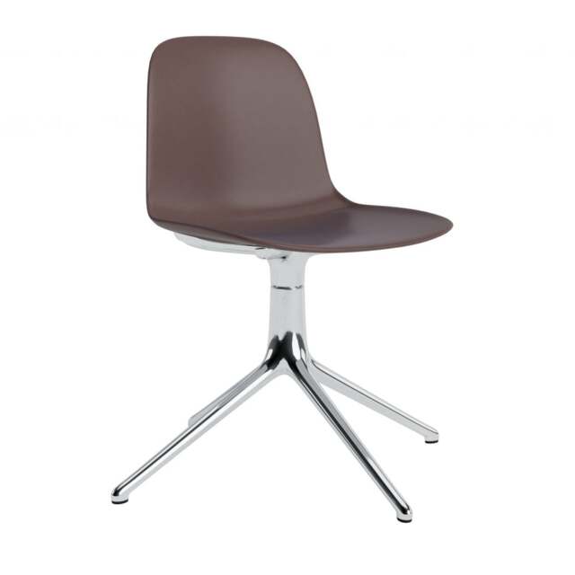 Normann Copenhagen Form Chair Swivel - 4 Leg - Brown - Aluminium Legs Shell Colour: Brown, Leg Colour: Aluminium - image 1