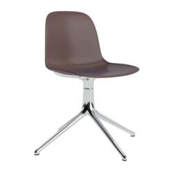 Normann Copenhagen Form Chair Swivel - 4 Leg - Brown - Aluminium Legs Shell Colour: Brown, Leg Colour: Aluminium - thumbnail 1