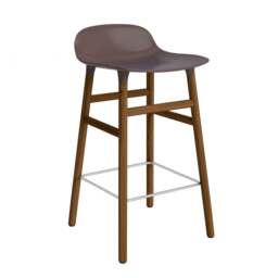 Normann Copenhagen Form Barstool - Wood - 65cm - Brown - Walnut Legs Shell Colour: Brown, Leg Colour: Walnut