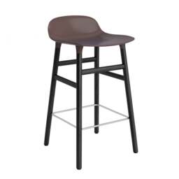 Normann Copenhagen Form Barstool - Wood - 65cm - Brown - Black Oak Legs Shell Colour: Brown, Leg Colour: Black Oak - thumbnail 1