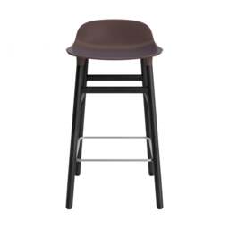 Normann Copenhagen Form Barstool - Wood - 65cm - Brown - Black Oak Legs Shell Colour: Brown, Leg Colour: Black Oak - thumbnail 2