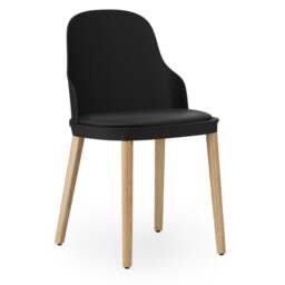 Normann Copenhagen Allez Chair - Black - Lacquered Oak Legs - Black /Ultra 41599 Leather Upholstered Seat Colour: Black, Leg Colour: Lacquered Oak, Se - thumbnail 1