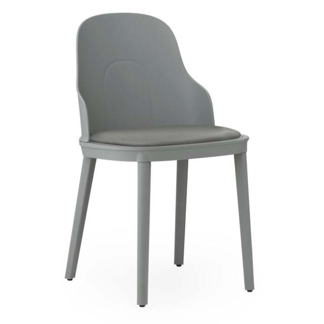 Normann Copenhagen Allez Chair - Grey - Polypropylene Legs - Grey/Ultra 41575 Leather Upholstered Seat Colour: Grey, Leg Colour: Polypropylene, Seat O - image 1
