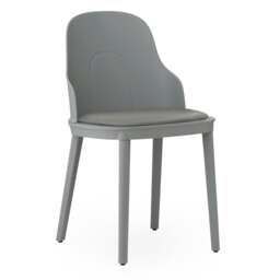 Normann Copenhagen Allez Chair - Grey - Polypropylene Legs - Grey/Ultra 41575 Leather Upholstered Seat Colour: Grey, Leg Colour: Polypropylene, Seat O - thumbnail 1