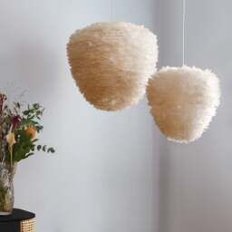 Umage Eos Evia Feather Pendant Shade - Light Brown - Medium - 40cm with White Cord Set With or Without Cord Set: With White Cord Set - thumbnail 3