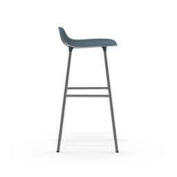 Normann Copenhagen Form Barstool - 75cm - Blue - Chrome Legs Shell Colour: Blue, Leg Colour: Chrome - thumbnail 3