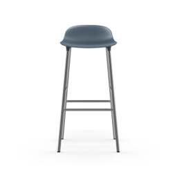 Normann Copenhagen Form Barstool - 75cm - Blue - Chrome Legs Shell Colour: Blue, Leg Colour: Chrome - thumbnail 2