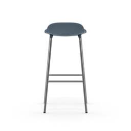 Normann Copenhagen Form Barstool - 75cm - Blue - Chrome Legs Shell Colour: Blue, Leg Colour: Chrome - thumbnail 4