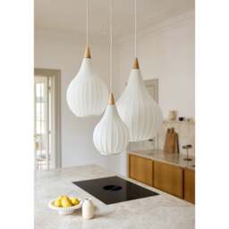 Halo Design Drops Textile Pendant - O 30cm - White Size:  30cm - thumbnail 5