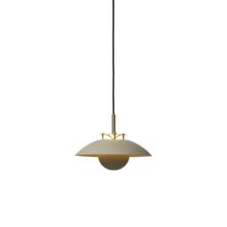 Halo Design Stepp Pendant Light - 24cm - Sand/Antique Brass Size:  24cm, Colour: Sand / Antique Brass