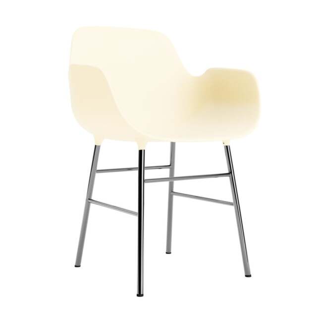 Normann Copenhagen Form Armchair - Cream - Chrome Legs Shell Colour: Cream, Leg Colour: Chrome - image 1