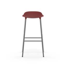Normann Copenhagen Form Barstool - 75cm - Red - Chrome Legs Shell Colour: Red, Leg Colour: Chrome - thumbnail 4