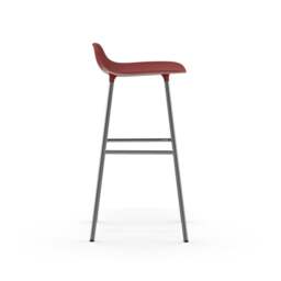 Normann Copenhagen Form Barstool - 75cm - Red - Chrome Legs Shell Colour: Red, Leg Colour: Chrome - thumbnail 3